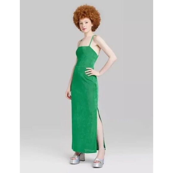 Women's Lace-Up Back Maxi Bodycon Dress - Wild Fable Green Size Small. NWT. 5 - Picture 5 of 6